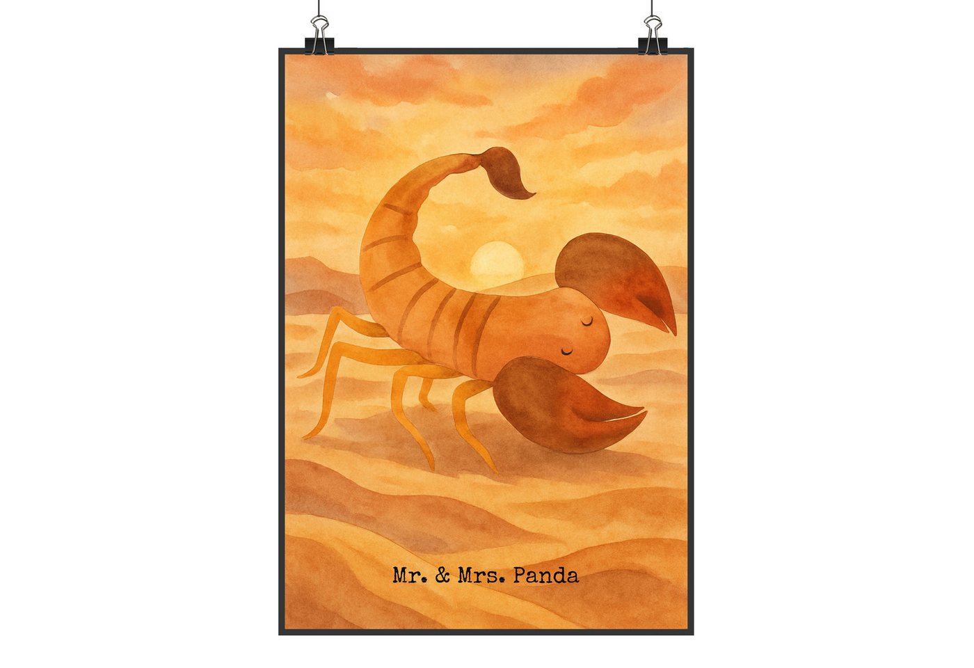 Mr. & Mrs. Panda Poster Sternzeichen Skorpion Design DIN A3 - Weiß - Geschenk, Poster, Bild, Sternzeichen Skorpion (Packung, 1 St), Lange Haltbarkeit von Mr. & Mrs. Panda
