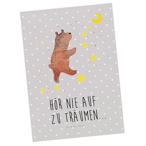 Mr. & Mrs. Panda Postkarte Bär Träume - Geschenk, Geschenkkarte, Teddy, Teddybär, Grußkarte, Ansichtskarte, Traum, Einladung, Traumdeutung, von Mr. & Mrs. Panda