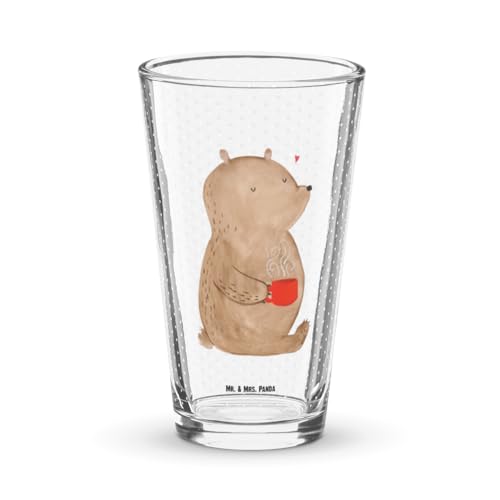 Mr. & Mrs. Panda Premium Trinkglas Bär Kaffee - Geschenk, Bierglas, Pint Glas, Teddy, Coffee, Wasserglas, Morgenroutine, Cocktail Glas, Teddybär von Mr. & Mrs. Panda