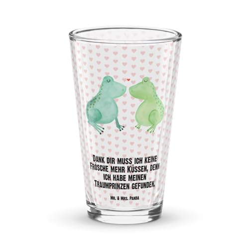 Mr. & Mrs. Panda Premium Trinkglas Frosch Liebe - Geschenk, Heiraten, Heiratsantrag, Verlobung, Pärchen, Frösche, Paar, Froschkönig, Bierglas, von Mr. & Mrs. Panda