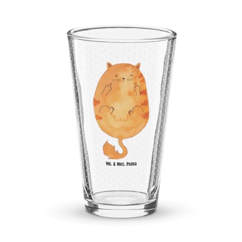 Mr. & Mrs. Panda Premium Trinkglas Katze Mittelfinger - Geschenk, Wasserglas, Kater, genervt, Katzenliebhaber, Katzen, Katzenprodukte, Katzenmotive, von Mr. & Mrs. Panda