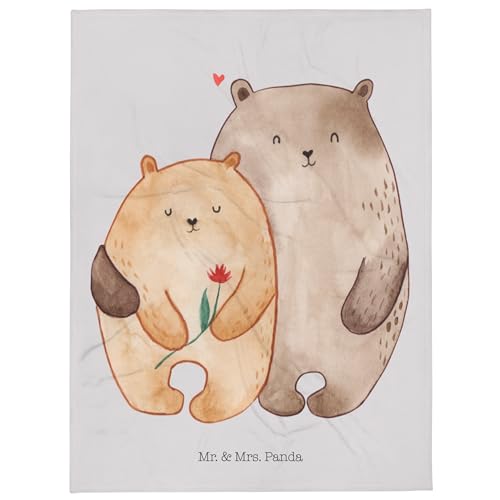 Mr. & Mrs. Panda XL Kuscheldecke Bären Liebe - Geschenk, Blume, Geschenk Freundin, Hochzeitstag, Liebesgeschenk, Heiraten, Umarmung, Geschenk von Mr. & Mrs. Panda