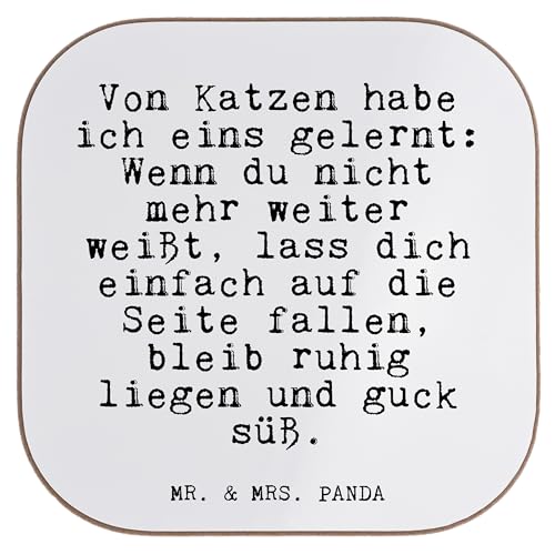 Mr. & Mrs. Panda Quadratische Untersetzer Von Katzen Habe ich... - Geschenk, süß, Glizer Spruch Sprüche Weisheiten Zitate Lustig Weisheit Worte, von Mr. & Mrs. Panda