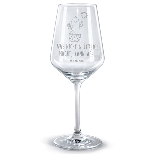 Mr. & Mrs. Panda Rotwein Glas Kaktus Sonne - Geschenk, Liebeskummer Geschenk, Rotweinglas, Spülmaschinenfeste Weingläser, Geschenk für Weinliebhaber, von Mr. & Mrs. Panda