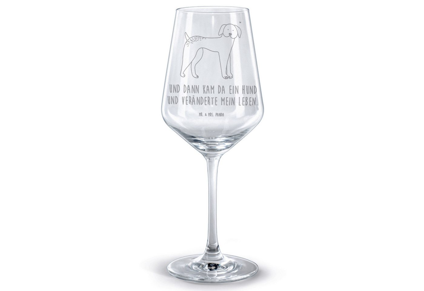 Mr. & Mrs. Panda Rotweinglas Hund Dogge - Transparent - Geschenk, Spülmaschinenfeste Weingläser, H, Premium Glas, Spülmaschinenfest von Mr. & Mrs. Panda