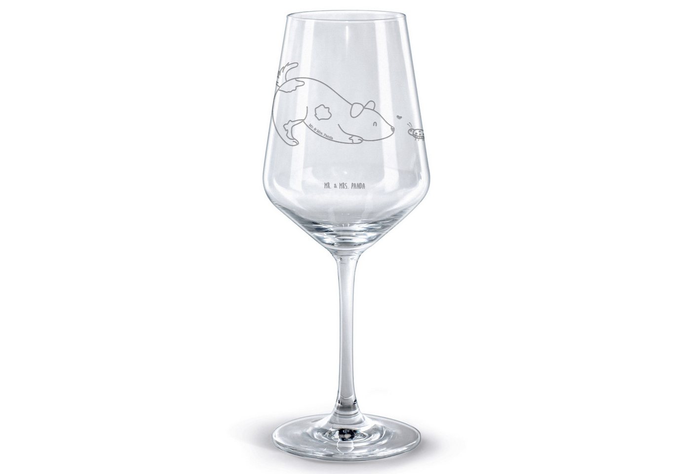 Mr. & Mrs. Panda Rotweinglas Hund Marienkäfer - Transparent - Geschenk, Sprüche, Hunde, Hundespruc, Premium Glas, Spülmaschinenfest von Mr. & Mrs. Panda