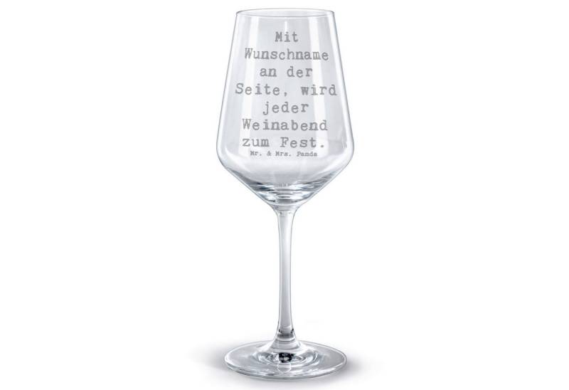 Mr. & Mrs. Panda Rotweinglas Mit $NAME an der Seite, wird jeder Weinabend zum Fest. - Transparent, Premium Glas von Mr. & Mrs. Panda
