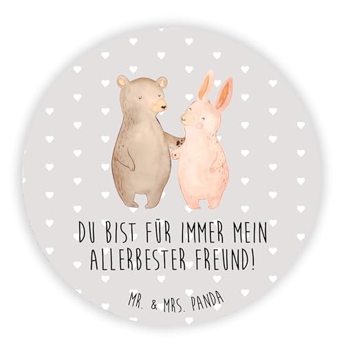 Mr. & Mrs. Panda Rund Magnet Bär Hase Umarmen - Geschenk, Liebesgeschenk, Bester Freund, Pinnwandmagnet, Notiz Magnet, Ehefrau, BFF, Freunde, von Mr. & Mrs. Panda