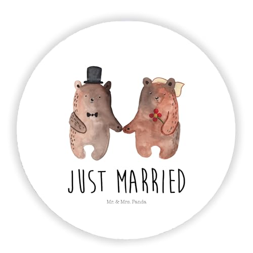 Mr. & Mrs. Panda Rund Magnet Bär Heirat - Geschenk, Teddybär, Bär Verheiratet Heirate Heirat Hochzeit Hochzeitsgeschenk Hochzeitspaar, Teddy, von Mr. & Mrs. Panda