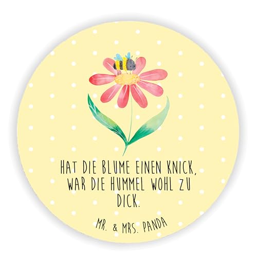 Mr. & Mrs. Panda Rund Magnet Hummel Blume - Geschenk, Dekomagnet, Kühlschrankmagnet, Natur, Tiermotive, Pinnwandmagnet, Gute Laune, Flauschig, von Mr. & Mrs. Panda