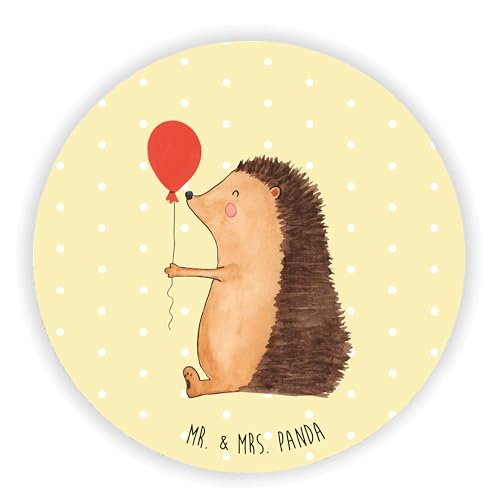Mr. & Mrs. Panda Rund Magnet Igel mit Luftballon - Geschenk, Kühlschrankmagnet, Motivmagnete, Happy Birthday, Dekomagnet, Glückwunsch, Tiermotive, von Mr. & Mrs. Panda