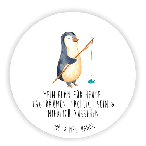 Mr. & Mrs. Panda Rund Magnet Pinguin Angler - Geschenk, Souvenir Magnet, Dekomagnet, Kühlschrank Dekoration, Notiz Magnet, Kühlschrankmagnet, von Mr. & Mrs. Panda