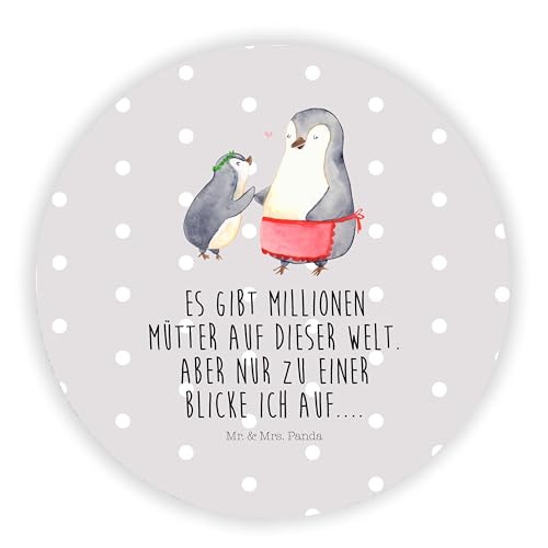 Mr. & Mrs. Panda Rund Magnet Pinguin mit Kind - Geschenk, Lieblingsmama, Familie, Mama, Bruder, Kühlschrankmagnet, Notiz Magnet, Muttertag, von Mr. & Mrs. Panda