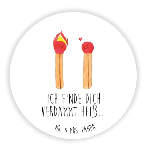 Mr. & Mrs. Panda Rund Magnet Streichhölzer - Geschenk, Liebesgeschenk, Dekomagnet, Ehemann, Hocheitstag, Motivmagnete, Kühlschrankmagnet, Notiz von Mr. & Mrs. Panda