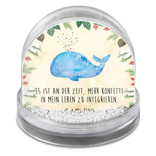 Mr. & Mrs. Panda Schneekugel Wal Konfetti - Geschenk, Lebensabschnitt, Neuanfang, Urlaub, Wunderkugel, Meer, Meerestiere, Trennung, Schüttelkugel von Mr. & Mrs. Panda