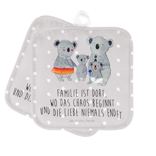 Mr. & Mrs. Panda 2er Set Topflappen Koala Familie - Geschenk, Quality time, Koalas, Topflappen mit Spruch, Geschwister, Oma, Schöne Topflappen, Mr. & Mrs. Panda 2er Set Topflappen Koala Familie - Geschenk, Quality time, Koalas, Topflappen mit Spruch, Geschwister, Oma, Schöne Topflappen, von Mr. & Mrs. Panda