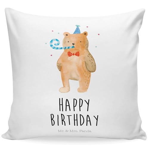 Mr. & Mrs. Panda Sitzkissen Bär Geburtstag - Geschenk, Alles Gute, Sofakissen, Teddy, Teddybär, Kopfkissen 40x40, Happy Birthday, Kissenhülle, Mr. & Mrs. Panda Sitzkissen Bär Geburtstag - Geschenk, Alles Gute, Sofakissen, Teddy, Teddybär, Kopfkissen 40x40, Happy Birthday, Kissenhülle, von Mr. & Mrs. Panda