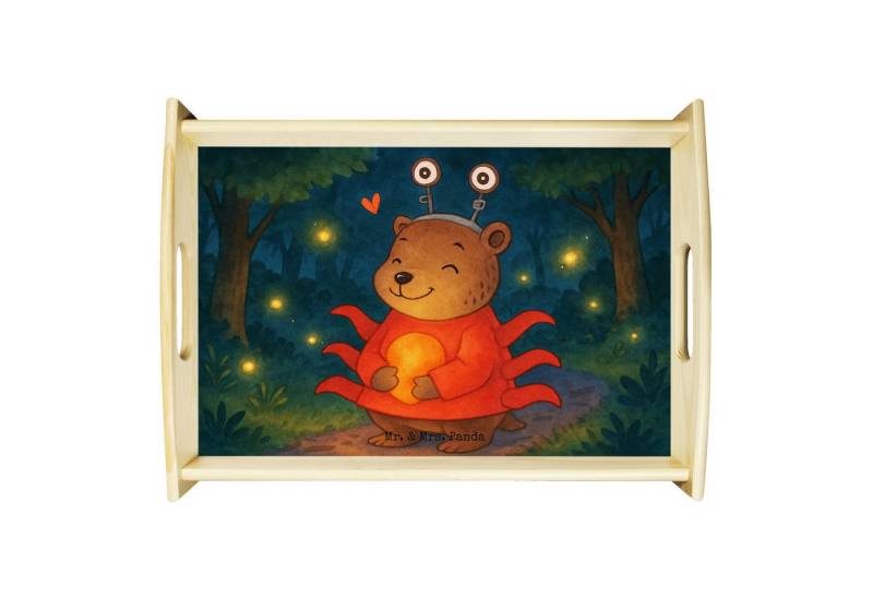 Mr. & Mrs. Panda Tablett Krebs Astrologie Design, Tablett, Weiß, betttablett, sofatablett, Ste, Echtholz lasiert, (Packung, 1-tlg) von Mr. & Mrs. Panda