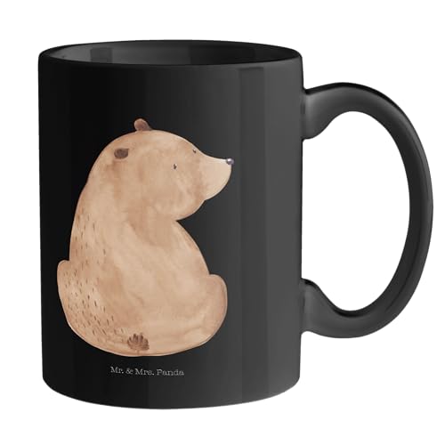 Mr. & Mrs. Panda Tasse Bär Schulterblick - Geschenk, Weisheit, Weltansicht, Büro Tasse, Tasse Sprüche, Bärenliebe, Teddy, Teebecher, Kaffeebecher, von Mr. & Mrs. Panda