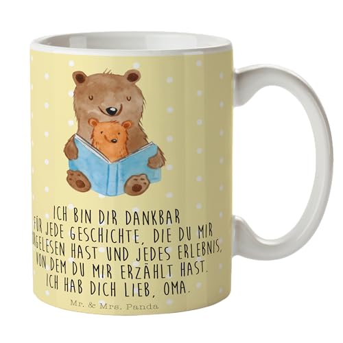 Mr. & Mrs. Panda Tasse Bären Buch - Geschenk, Becher, Schwester, Lieblingsoma, Omi, Muttertag, Tasse Sprüche, beste Oma, Teetasse, Teebecher, von Mr. & Mrs. Panda