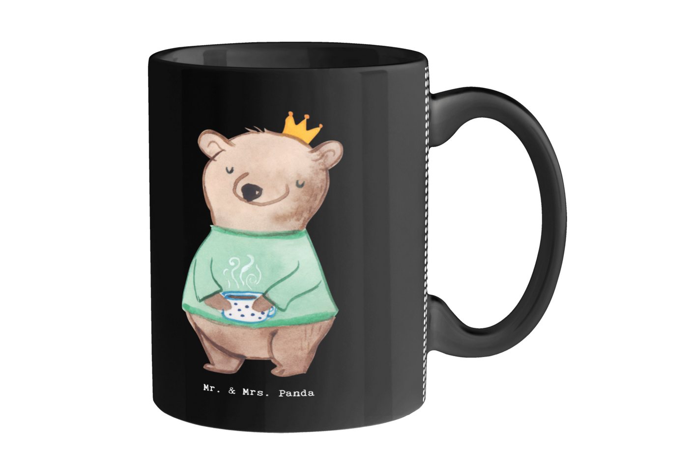 Mr. & Mrs. Panda Tasse Chef Herz - Schwarz - Geschenk, Teetasse, Abschied, Kollegin, Leiter, Keramik, Herzberührende Designs von Mr. & Mrs. Panda