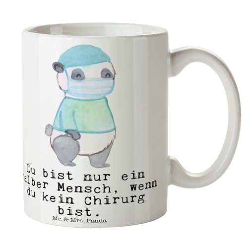 Mr. & Mrs. Panda Tasse Chirurg Herz - Geschenk, Mediziner, Unfallchirurg, Teetasse, Kaffeetasse, Danke, Arzt, Büro Tasse, Geschenk Tasse, Rente, von Mr. & Mrs. Panda