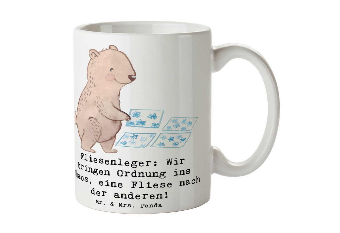 Mr. & Mrs. Panda Tasse Fliesenleger: Wir bringen Ordnung ins Chaos, eine Fliese nach der and, Keramik Mr. & Mrs. Panda Tasse Fliesenleger: Wir bringen Ordnung ins Chaos, eine Fliese nach der and, Keramik von Mr. & Mrs. Panda