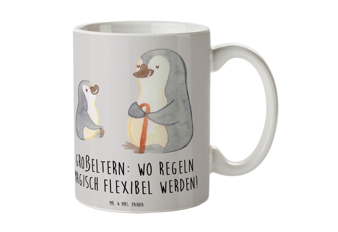 Mr. & Mrs. Panda Tasse Großeltern Magie, Tasse, Grau Pastell, Mug, Pott, Freude, Coffee, Enk, Keramik von Mr. & Mrs. Panda
