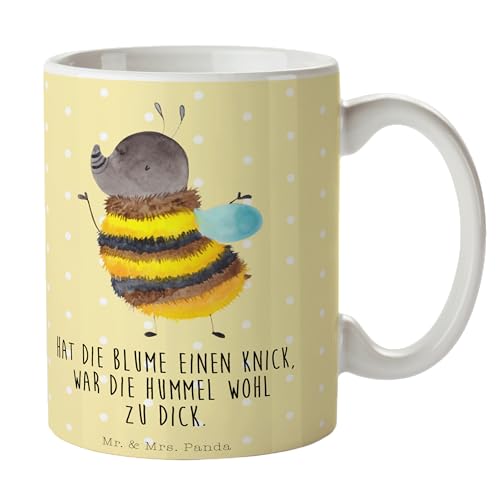 Mr. & Mrs. Panda Tasse Hummel flauschig - Geschenk, Keramiktasse, Tasse Sprüche, Biene, Gute Laune, Natur, Tiere, Tiermotive, Geschenk Tasse, Becher, von Mr. & Mrs. Panda