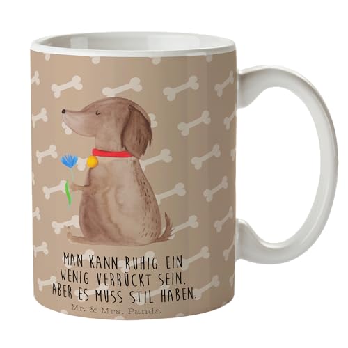 Mr. & Mrs. Panda Tasse Hund Blume - Geschenk, Sprüche, Hundeliebe, Tasse Motive, Keramiktasse, Hunderasse, Haustier, Hundemama, Hundebesitzer, von Mr. & Mrs. Panda