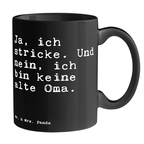 Mr. & Mrs. Panda Tasse Ja, ich stricke. Und... - Geschenk, Oma, häkeln, Tasse Motive, Teebecher, Kaffeetasse, Kaffeebecher, Becher, Keramiktasse, von Mr. & Mrs. Panda