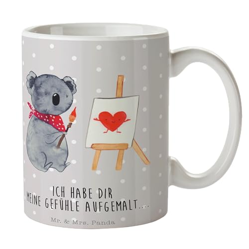 Mr. & Mrs. Panda Tasse Koala Künstler - Geschenk, Liebesgeschenk, Tasse Motive, Becher, Koalabär, Tasse Sprüche, Liebe, Teetasse, Gefühle, von Mr. & Mrs. Panda