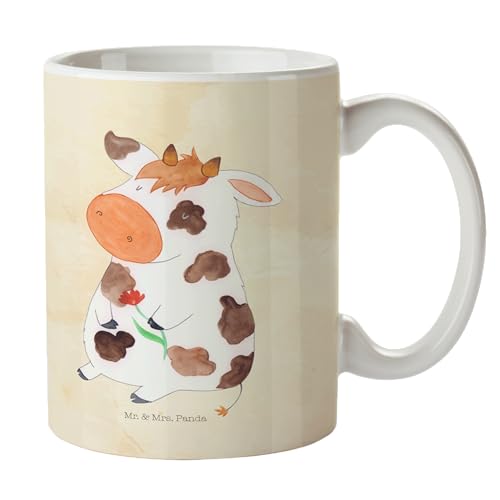 Mr. & Mrs. Panda Tasse Kuh - Geschenk, Landwirt, Kaffeebecher, Landwirtin, Kaffeetasse, Becher, Keramiktasse, Geschenk Tasse, Flausen, Hof, Kühe, von Mr. & Mrs. Panda