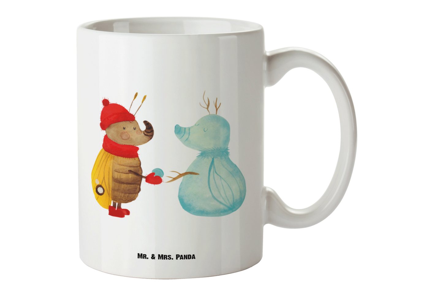 Mr. & Mrs. Panda Tasse Nachtfalter Schneemann - Weiß - Geschenk, Weihnachten, Schneemann bau, XL Tasse Keramik, Spülmaschinenfest von Mr. & Mrs. Panda