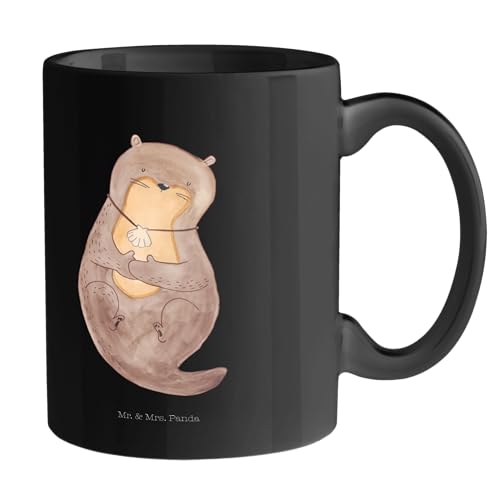 Mr. & Mrs. Panda Tasse Otter Muschel - Geschenk, Medaillon, Büro Tasse, Tagträumen, Teetasse, Motivation, Kaffeetasse, Seeotter, Teebecher, träumen, von Mr. & Mrs. Panda