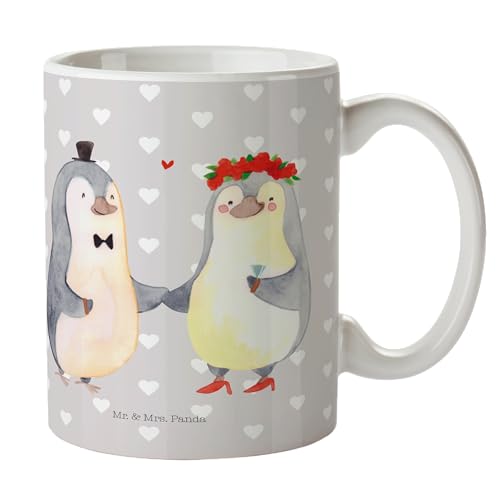 Mr. & Mrs. Panda Tasse Pinguin Heirat - Geschenk, Freundin, Porzellantasse, Freund, verheiratet, Becher, Teetasse, Ehefrau, Büro Tasse, Kaffeetasse, von Mr. & Mrs. Panda