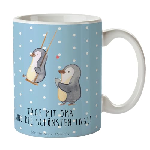 Mr. & Mrs. Panda Tasse Pinguin Oma schaukeln - Geschenk, beste Oma, Schwester, Lieblingsoma, Vatertag, Tasse Motive, Kaffeebecher, Kaffeetasse, von Mr. & Mrs. Panda