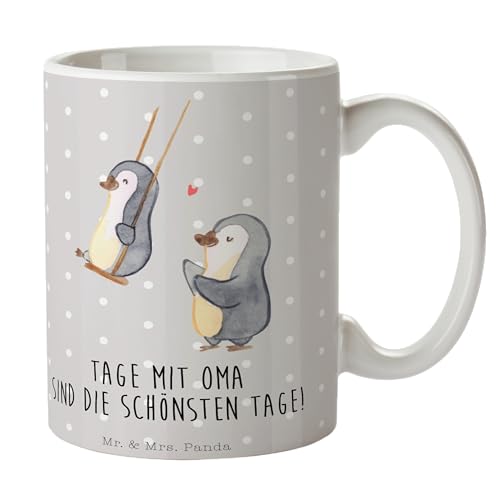 Mr. & Mrs. Panda Tasse Pinguin Oma schaukeln - Geschenk, Kaffeetasse, Lieblingsoma, Becher, Tasse Sprüche, Omi, Porzellantasse, Großmutter, Mama, von Mr. & Mrs. Panda