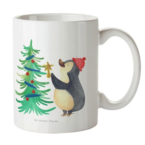 Mr. & Mrs. Panda Tasse Pinguin Weihnachtsbaum - Geschenk, Weihnachten, Teebecher, Nikolaus, Weihnachtsdeko, Porzellantasse, Becher, Geschenk Tasse, von Mr. & Mrs. Panda