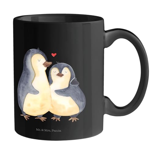 Mr. & Mrs. Panda Tasse Pinguin umarmen - Geschenk, Kaffeebecher, Liebe, Liebesbeweis, glücklich, Geschenk Tasse, Büro Tasse, Paar, Umarmung verliebt, von Mr. & Mrs. Panda