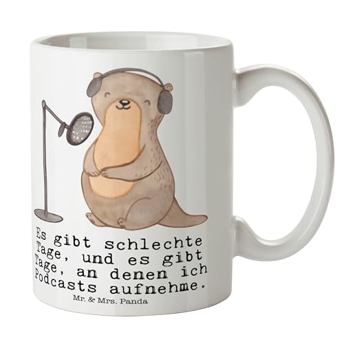 Mr. & Mrs. Panda Tasse Podcast aufnehmen - Geschenk, Danke, Podcaster, Sportler, Podcast produzieren, Kaffeebecher, Hobby, Porzellantasse, von Mr. & Mrs. Panda