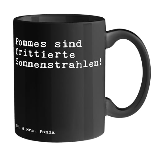 Mr. & Mrs. Panda Tasse Pommes sind frittierte Sonnenstrahlen!... - Geschenk, Pommes Frites, Kaffeetasse, Zitate, Tasse Motive, Becher, Spruch, von Mr. & Mrs. Panda