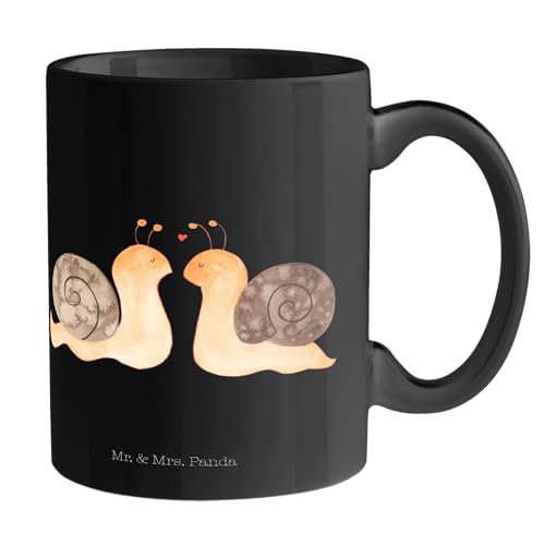 Mr. & Mrs. Panda Tasse Schnecken Liebe - Geschenk, Becher, verliebt, Heiratsantrag, große Liebe, Tasse Motive, Büro Tasse, Liebesgeschenk, Geschenk von Mr. & Mrs. Panda