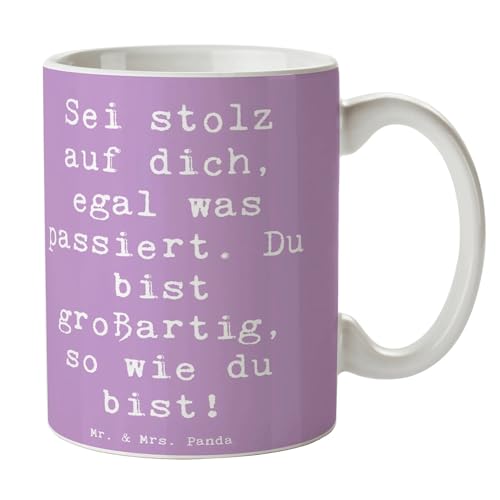 Mr. & Mrs. Panda Tasse Spruch Mit Enttäuschungen umgehen Stolz - Geschenk, Enttäuschungen überwinden, Mutmacher, Tasse Motive, Trost, Tasse von Mr. & Mrs. Panda
