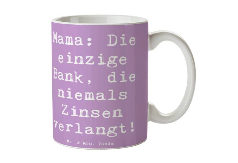 Mr. & Mrs. Panda Tasse Spruch Mutter Bank - Lavendeltraum - Geschenk, Muttertag, Lächeln, Ka, Keramik von Mr. & Mrs. Panda