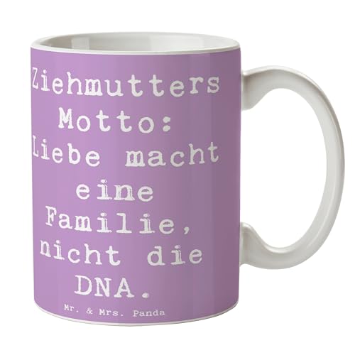 Mr. & Mrs. Panda Tasse Spruch Ziehmutter Liebe - Geschenk, Liebe ist Familie, Lächeln, Keramiktasse, Kaffeetassen, Verwandte, Mutterschaft, Jubiläen, von Mr. & Mrs. Panda