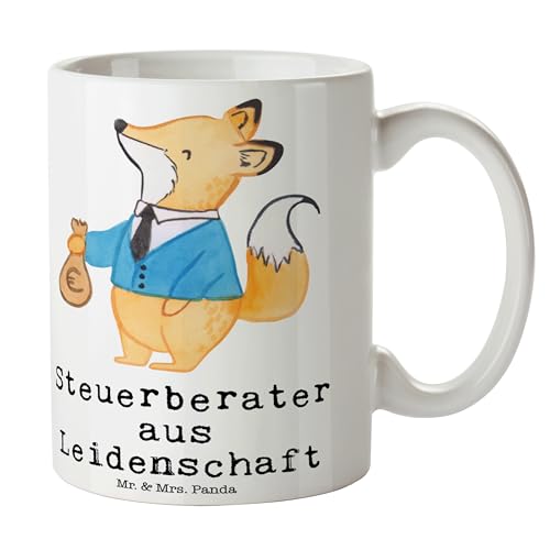 Mr. & Mrs. Panda Tasse Steuerberater Leidenschaft - Geschenk, Teebecher, Kollege, Kaffeebecher, Büro Tasse, Firma, Mitarbeiter, Keramiktasse, von Mr. & Mrs. Panda