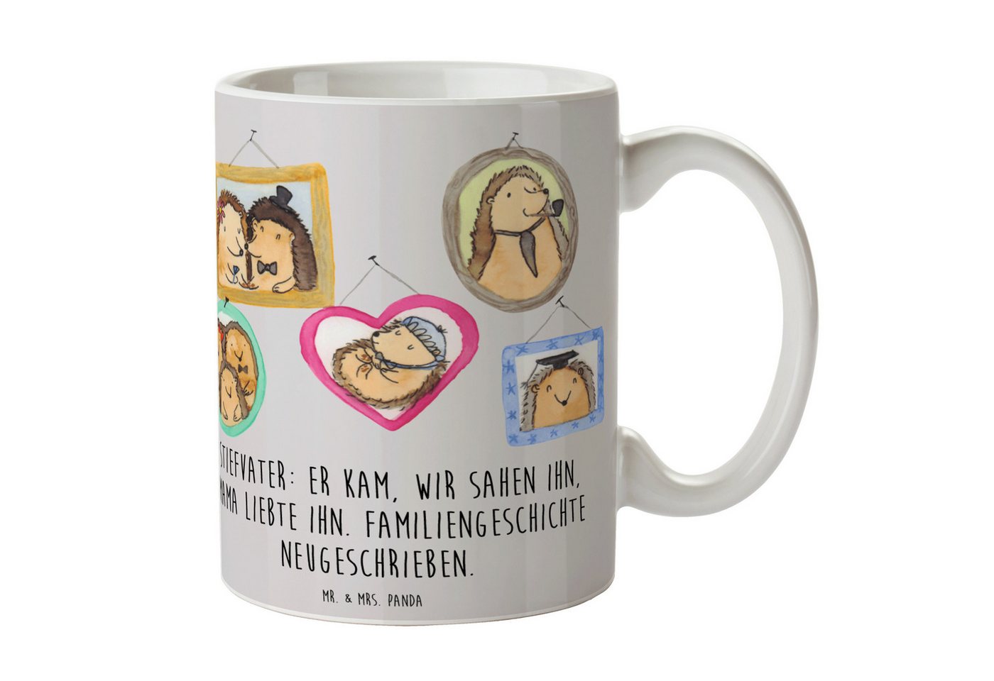 Mr. & Mrs. Panda Tasse Stiefvater Liebe, Kaffeetasse, Grau Pastell, Zusammenwachsen, Geschen, Keramik von Mr. & Mrs. Panda