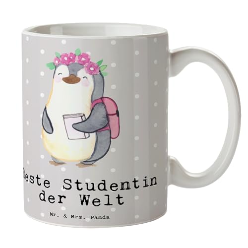 Mr. & Mrs. Panda Tasse Studentin - Geschenk, Freude machen, Geburtstag, lustig, Geschenkidee, Studenten, Tasse Sprüche, Keramiktasse, von Mr. & Mrs. Panda