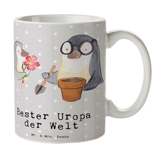 Mr. & Mrs. Panda Tasse Uropa - Geschenk, Teetasse, Porzellantasse, Keramiktasse, Geschenkidee, Uropa Mitbringsel, Enkelkind, Grossvater, Danke, von Mr. & Mrs. Panda